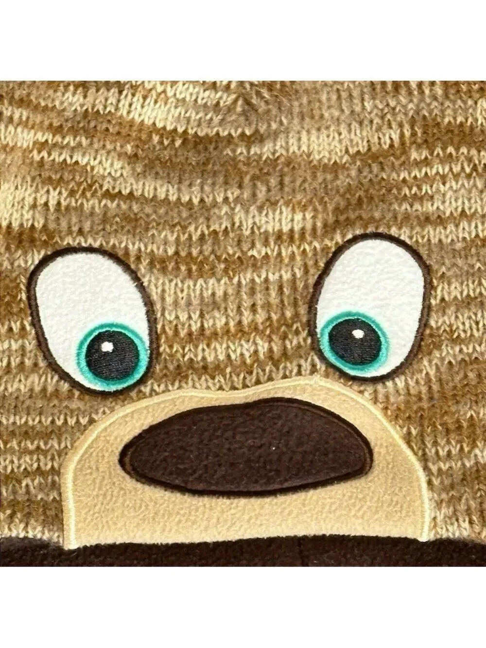 Reindeer Knit Beanie Cap Hat Brown 2T-5T